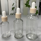 Transparent Glass Bottle With Dropper for Skincare Serum PP Cap Pink