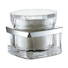 JL-JR811  PMMA Double Wall Cream Jar 30g 50g Square Cream Jars for Cosmetics