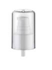JL-CC106A Aluminum External Spring Suction Cream Pump 24/410 0.23CC Smooth Ribbed Plastic Powder Pump With Full Cap