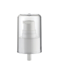 JL-CC106A Aluminum External Spring Suction Cream Pump 24/410 0.23CC Smooth Ribbed Plastic Powder Pump With Full Cap