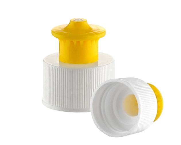 JL-CP103A 24 28 410 Smooth Ribbed PP Plastic Push Pull Cap Plastic Sport Water Bottle Caps