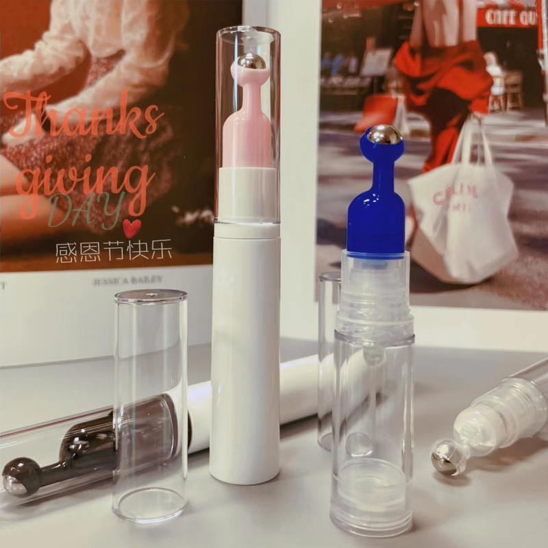 JL-RL006 Roll-on Bottle  Plastic Eco-Friendly Refilled Eye Serum 6ml 10ml 12ml 15ml Massage Viberation Roll on Bottle